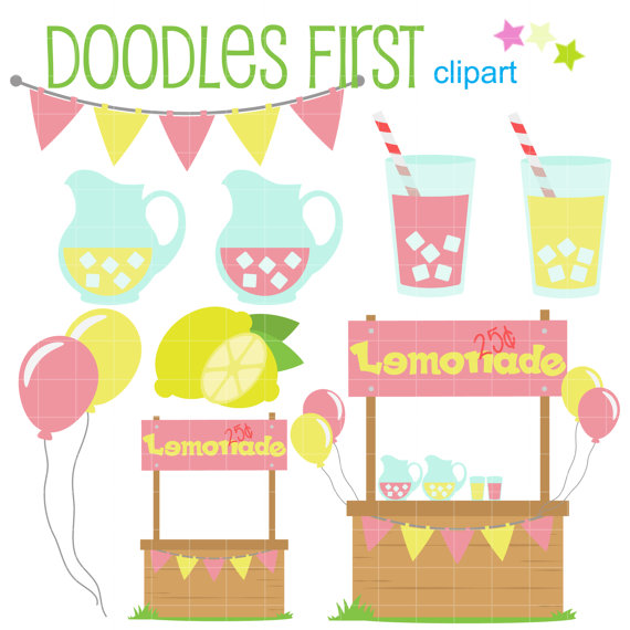 570x570 Lemonade Stand Summer Fun Digital Clip Art For Scrapbooking