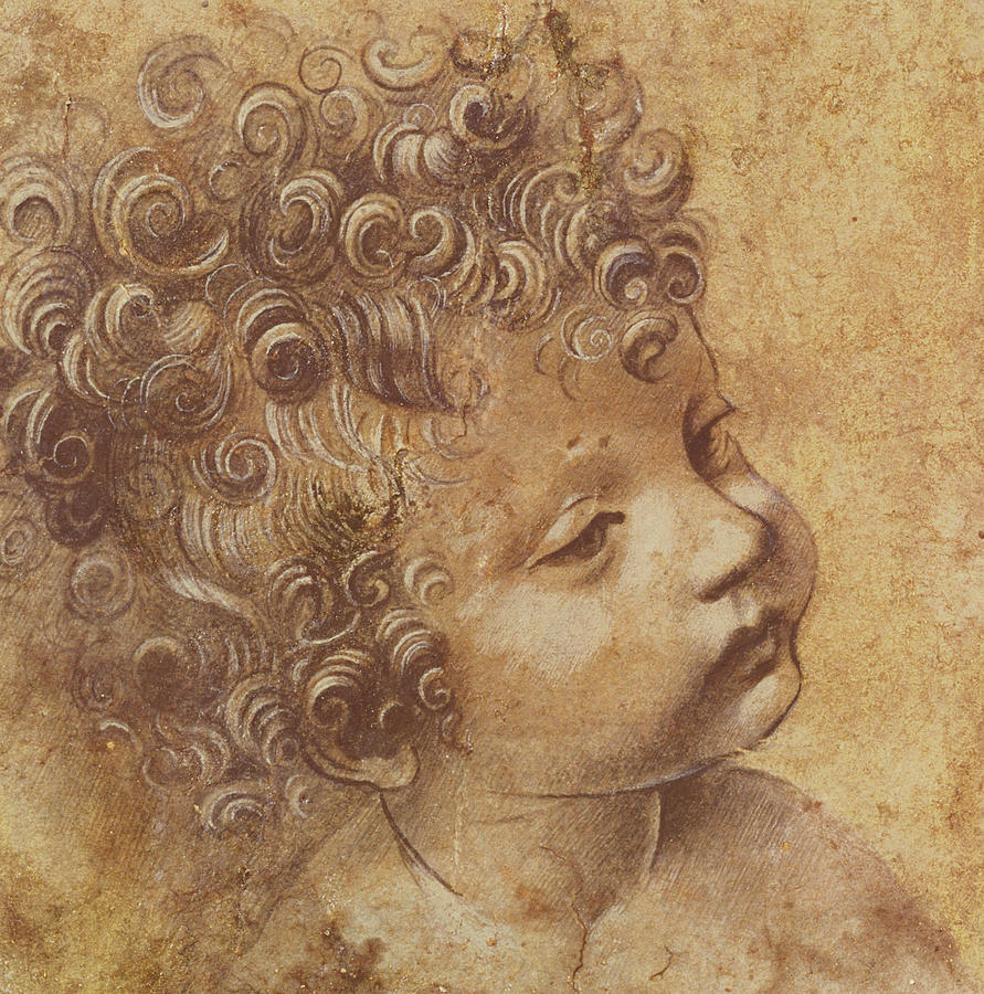891x900 Study Of A Child's Head Drawing By Leonardo Da Vinci