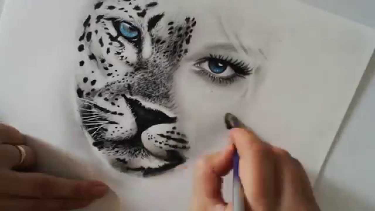 1280x720 Snow Leopard Woman Face