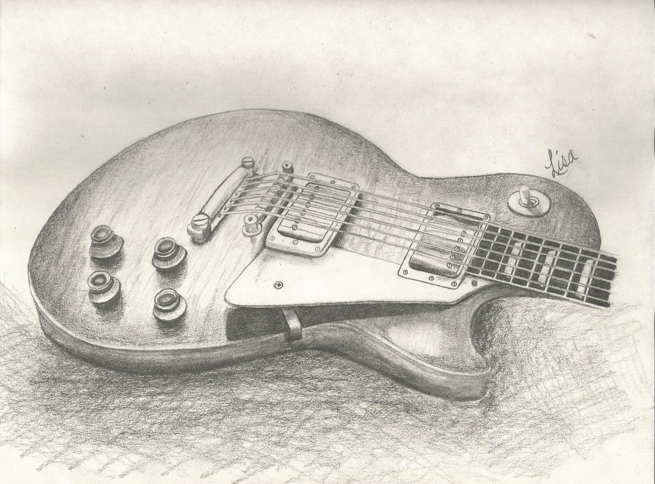 2192x1619 A Pencil Drawing Of A 1959 Gibson Les Paul By Lisam. Tatoo