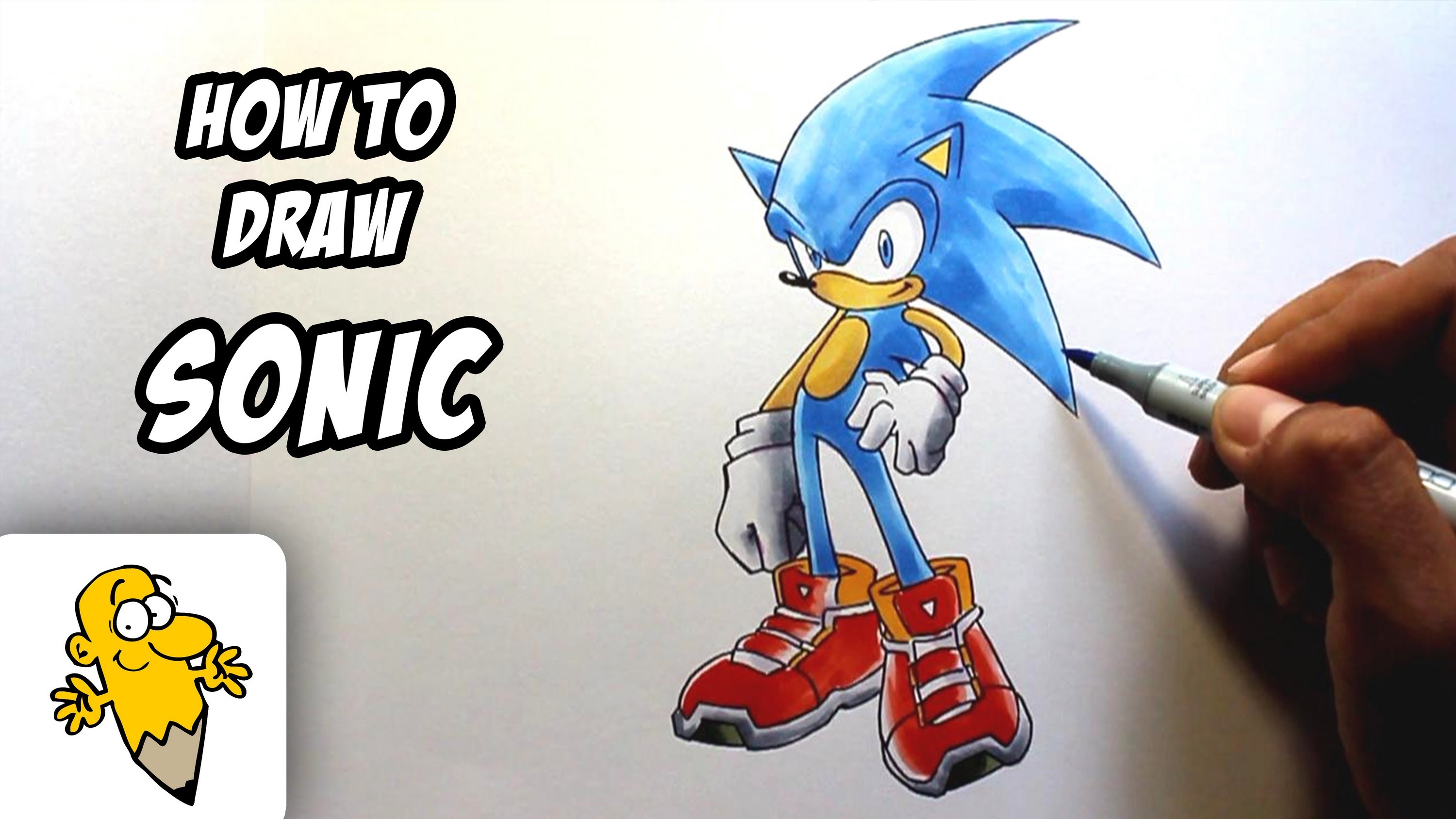 3000x1688 How To Draw Sonic The Hedgehog Drawing Tutorial
