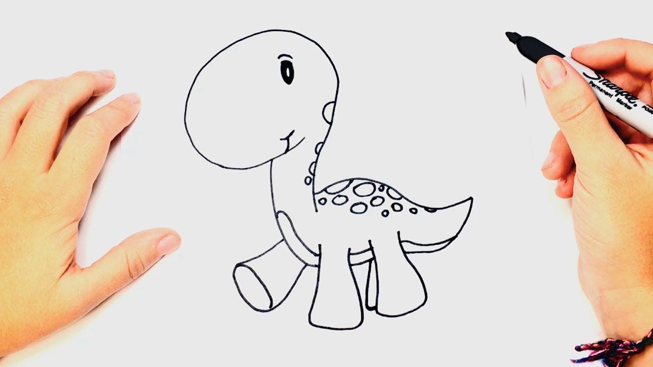 1280x720 How To Draw A Baby Dinosaur Dinosaur Drawing Lesson