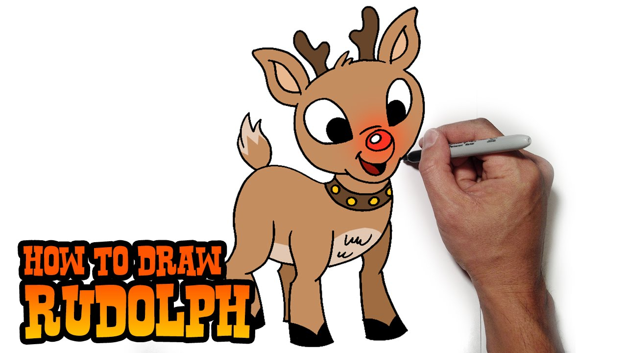 1280x720 Reindeer Drawing Cartoon How To Draw Rudolph The Red Nosed