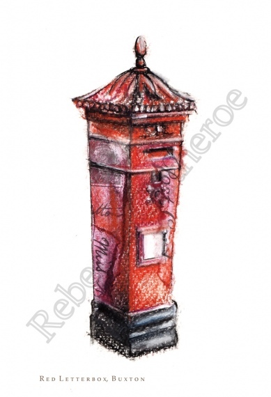 389x570 Post Box Drawing Peak District, Illustrators