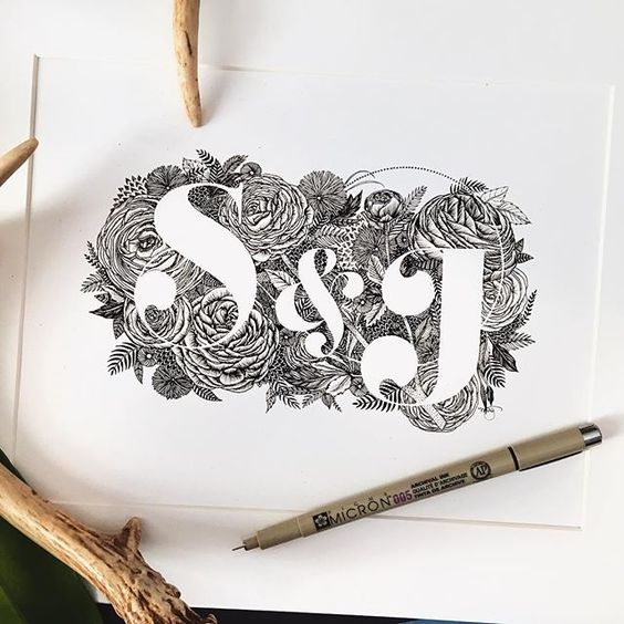 564x564 Custom Letter Pair Drawing