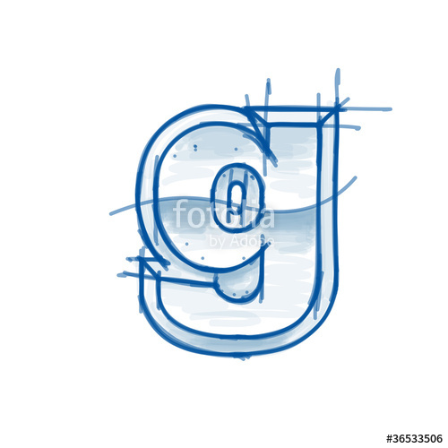 500x500 Blueprint Font Sketch