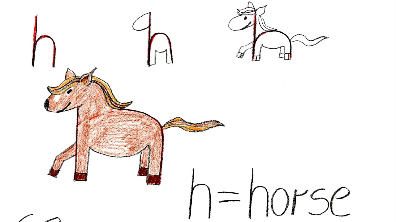 1280x720 Kids Learning The Letter H By Drawing (Learning The Alphabet
