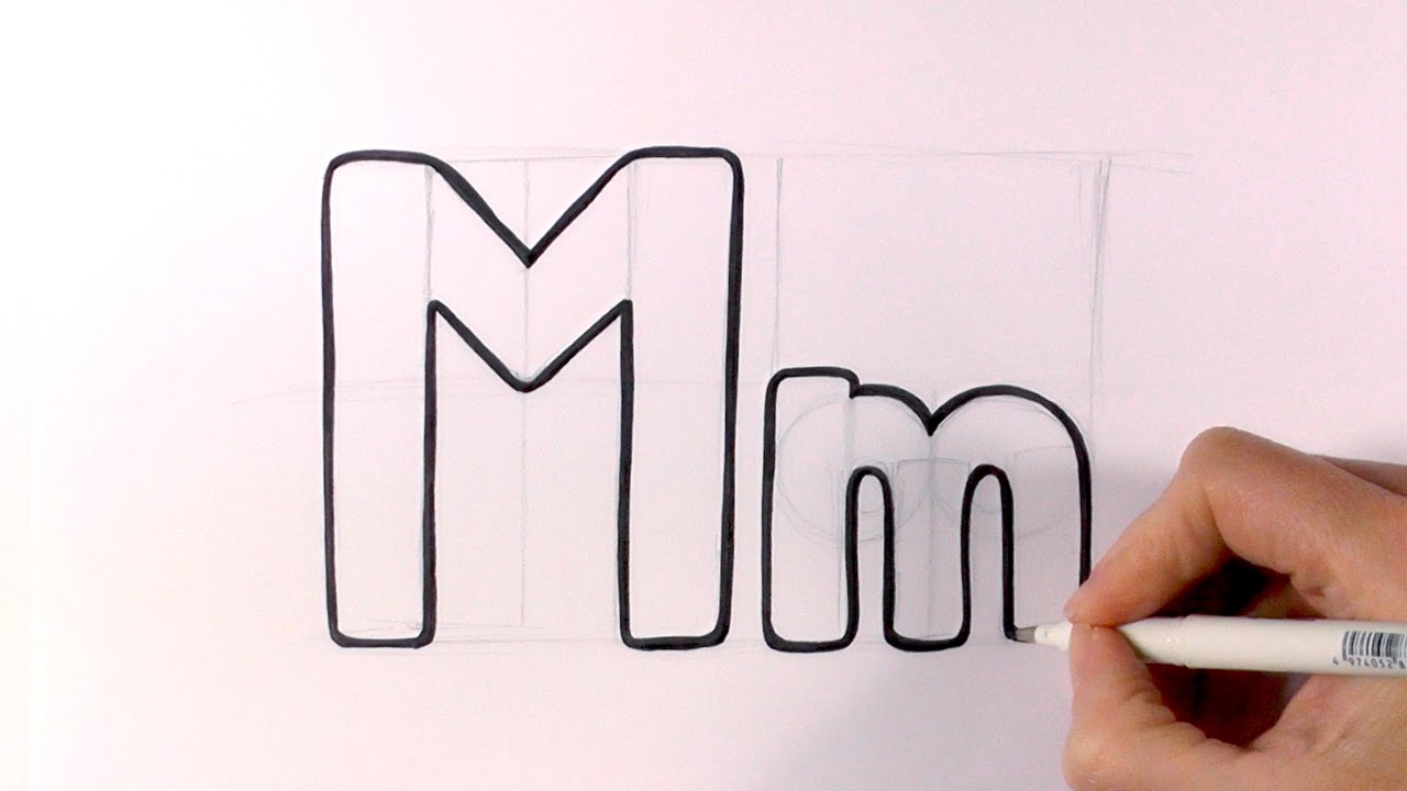 1280x720 How To Draw A Cartoon Letter M And M