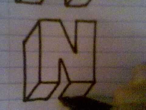 480x360 How To Draw 3d Letters ( N )
