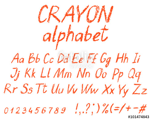 500x396 Crayon Child's Drawing Alphabet. Pastel Chalk Font. Abc Drawing