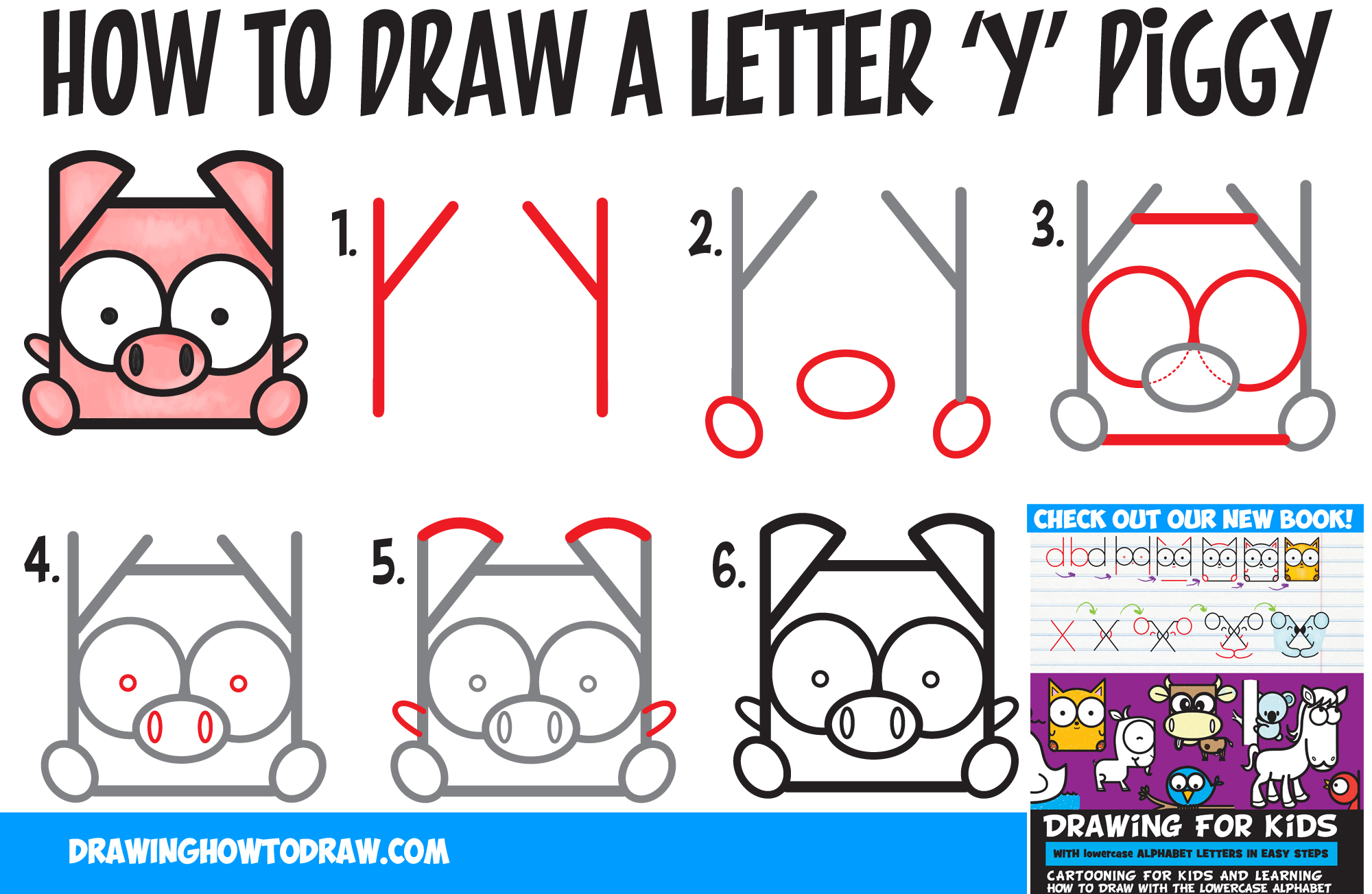2000x1304 How To Draw A Cute Kawaii Cartoon Pig From Letter