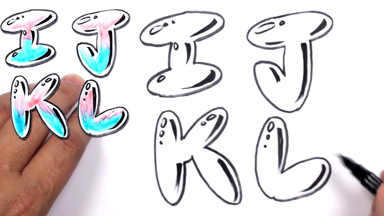 1280x720 Graffiti Letters Alphabet Bubble Letters Alphabet I J K L