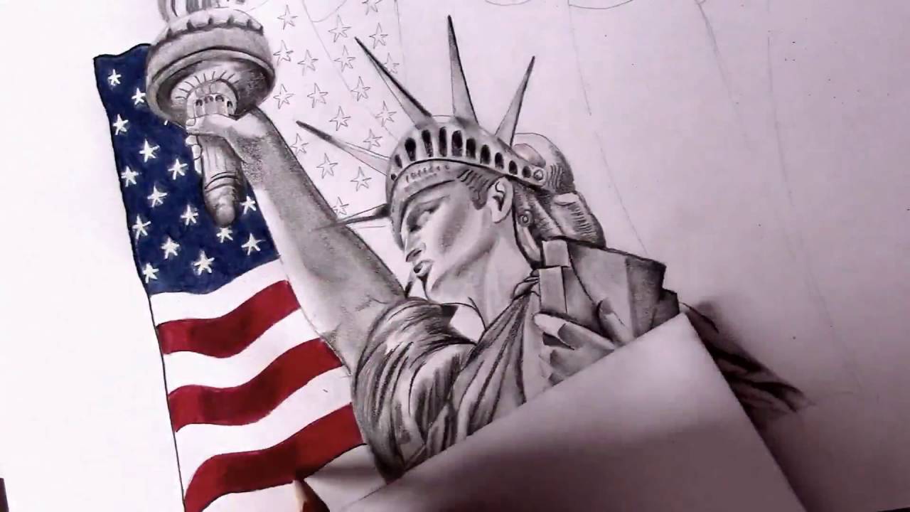 1280x720 Drawing Statue Of Liberty Sandy Sandy