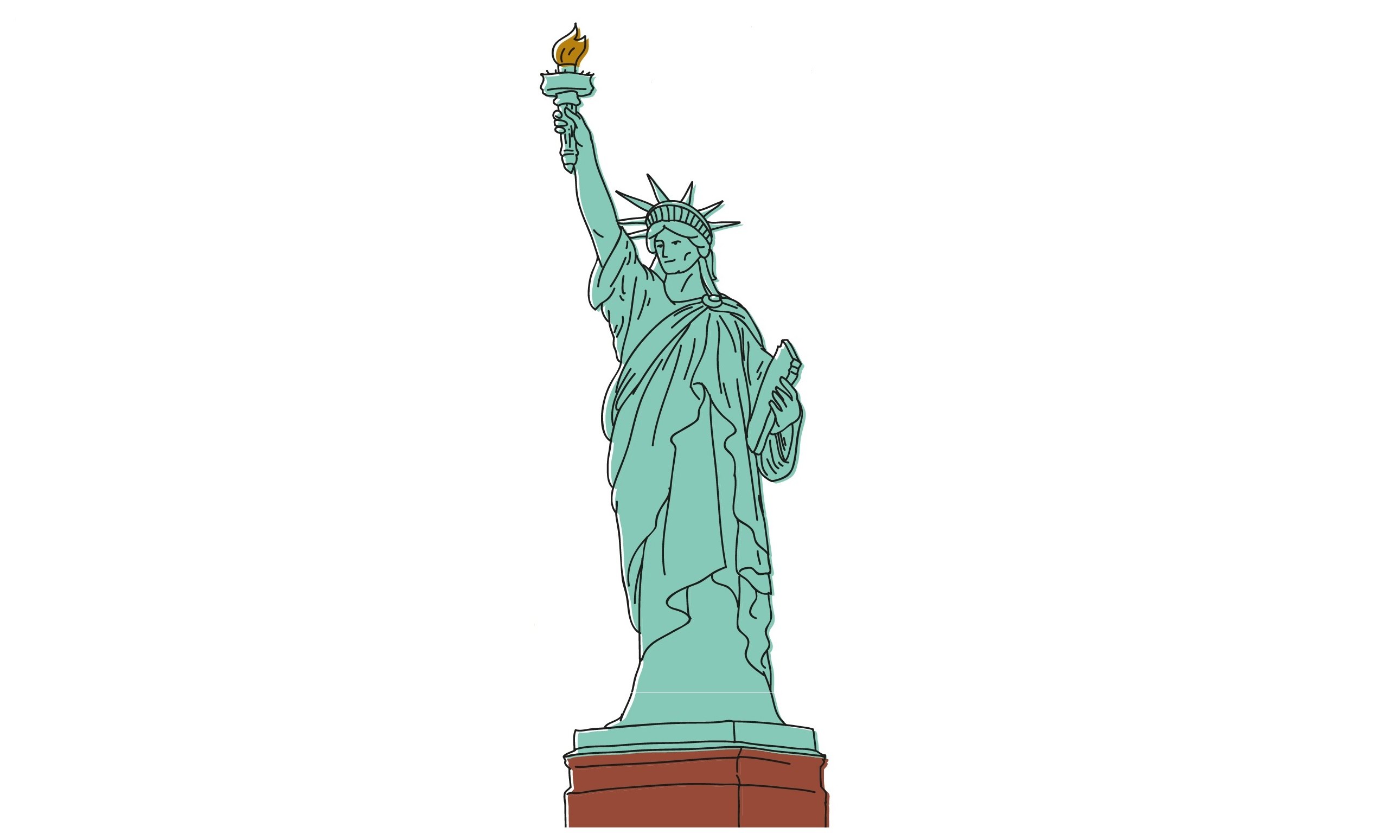 2581x1549 How To Draw A Statue Of Liberty