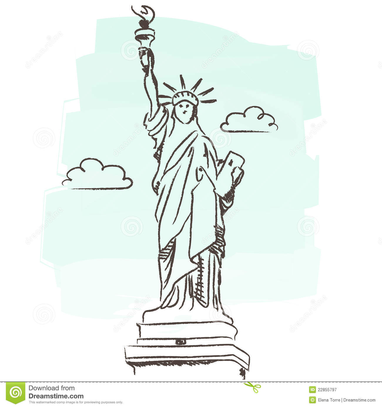 1300x1390 Statue Of Liberty Building Illustration