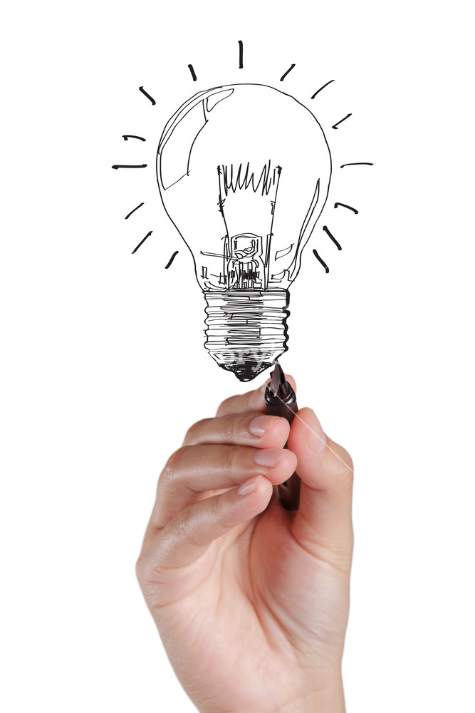667x1000 Hand Drawing Light Bulb Royalty Free Stock Image