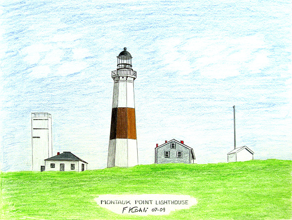 600x453 Montauk Point Lighthouse Drawing By Frederic Kohli