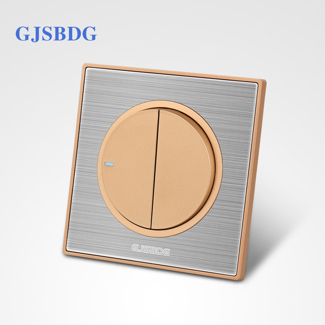 640x640 Half Price Sale 1pcs 2 Gang 1 Way Gjsbdg Luxury Wall Switch Panel