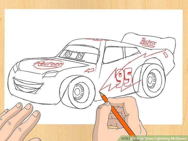 728x546 How To Draw Lightning Mcqueen 7 Steps (With Pictures)
