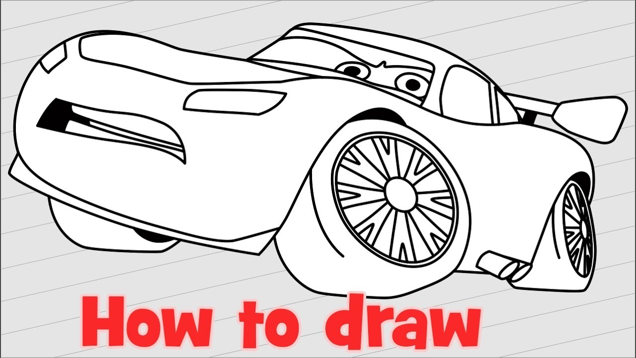 1280x720 How To Draw Lightning Mcqueen From Cars 3 Step By Step