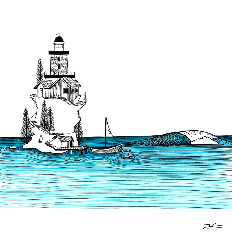 750x760 Lighthouse Drawing Jonas Claesson