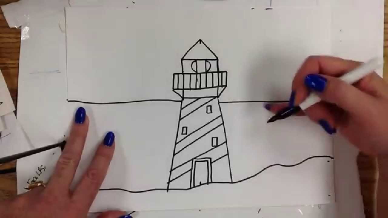 1280x720 Kids Can Draw Lighthouse