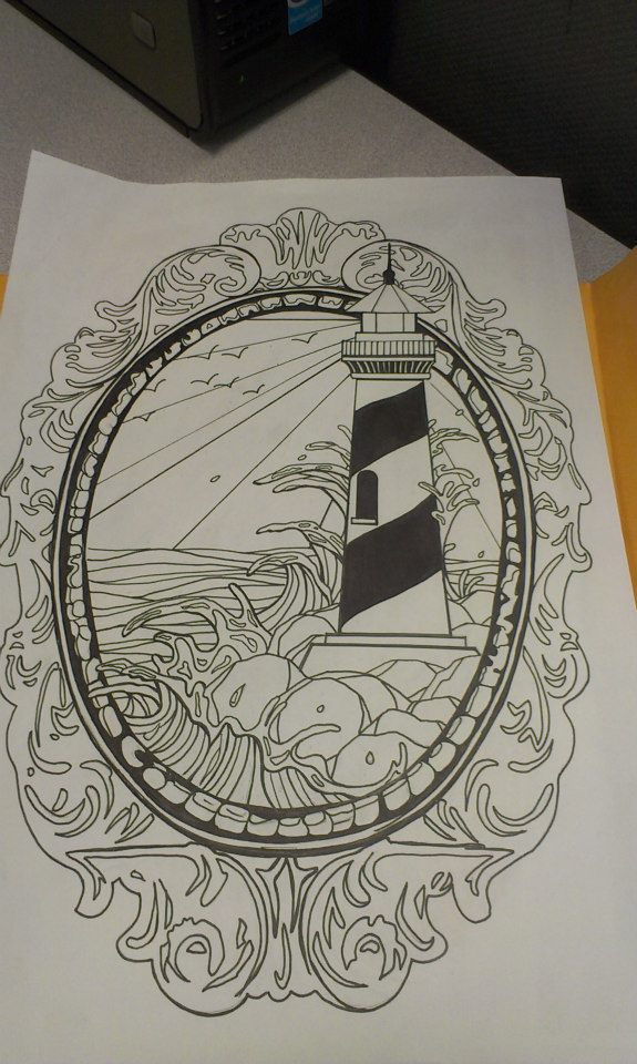 575x960 Lighthouse Tattoo Design By Swagnerart