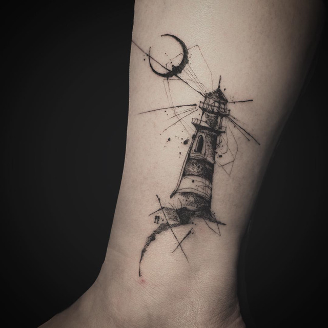 640x640 Moon Lighthouse Tattoo Best Tattoo Ideas Gallery