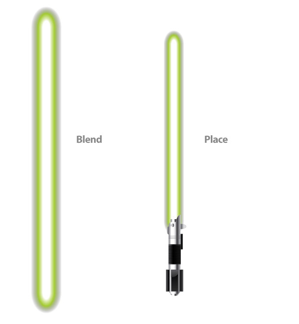 600x649 A Glowing Vector Lightsaber