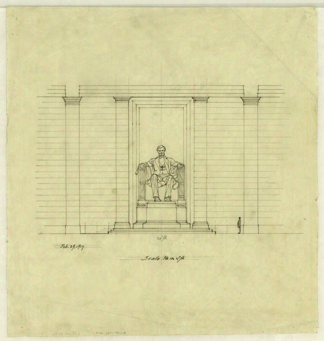 640x673 Henry Bacon's Early Drawings Of The Lincoln Memorial