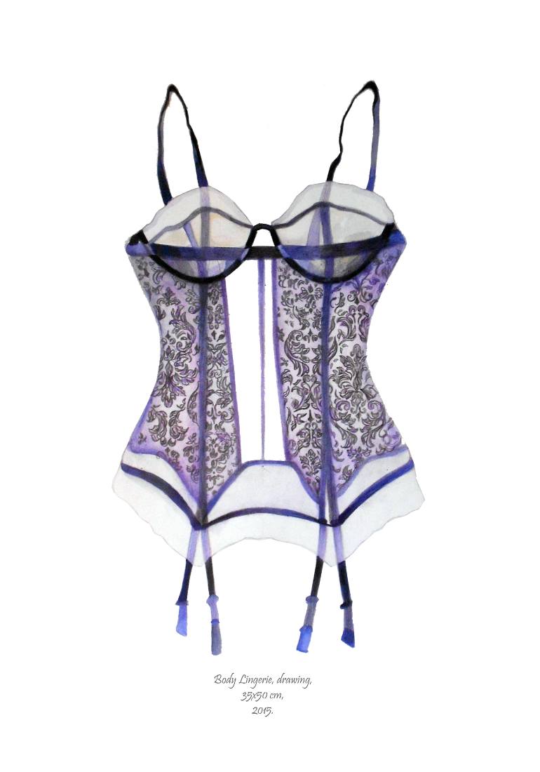 770x1100 Saatchi Art Body Lingerie Drawing By Jelena Damnjanovic