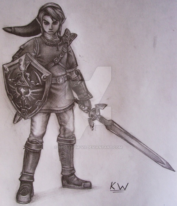 600x700 Link Pencil Drawing By Spectrum Vii