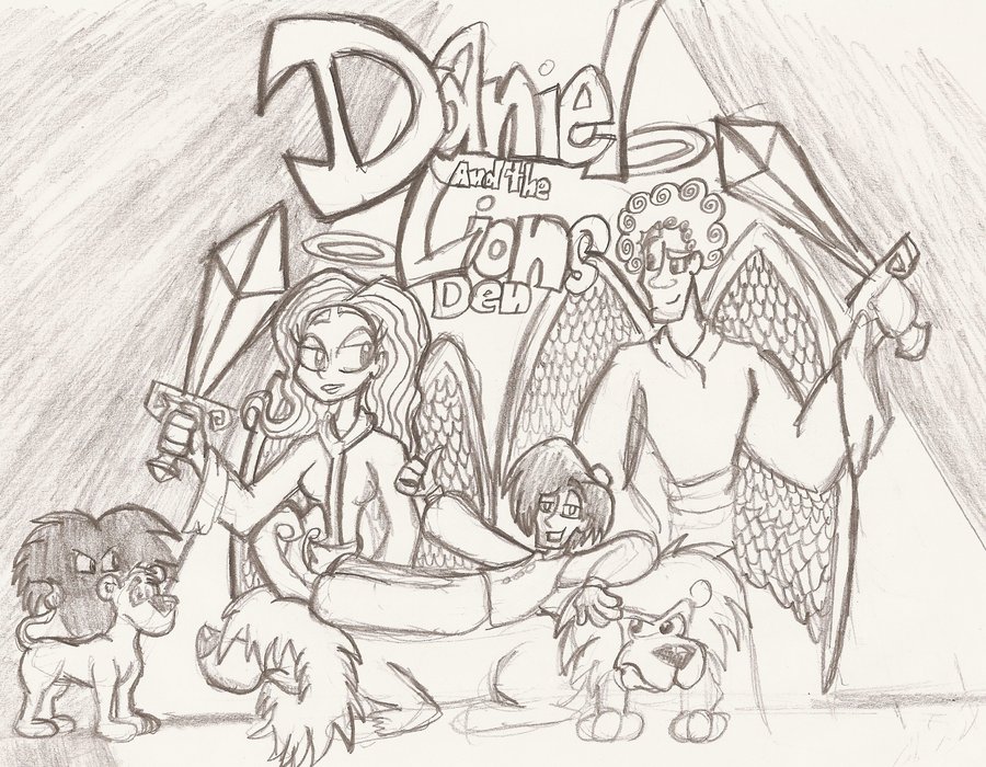 900x700 Daniel And The Lion's Den By Kenny Boy