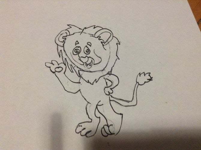 670x500 How To Draw A Cartoon Lion 13 Steps (With Pictures)