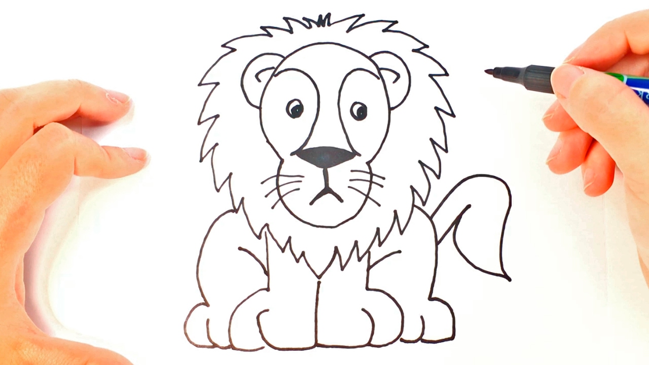 1280x720 How To Draw A Lion For Kids Lion Easy Draw Tutorial
