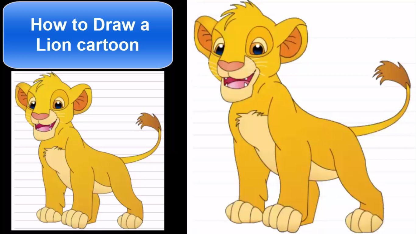 1366x768 How To Draw Lion For Kids Step By Step For Beginners