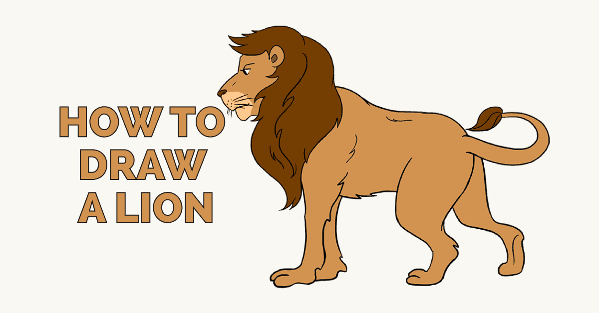 1200x628 How To Draw A Lion In A Few Easy Steps Easy Drawing Guides