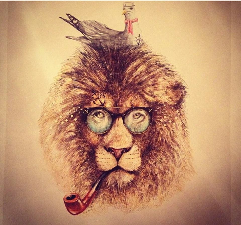 960x898 Hipster Lion By On @ Ink