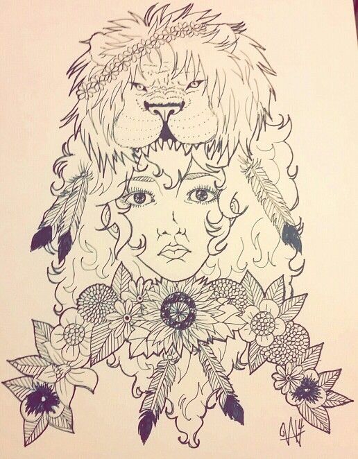 516x662 Native American Hatheaddress Of A Lion Upon A Curly Headed Girl