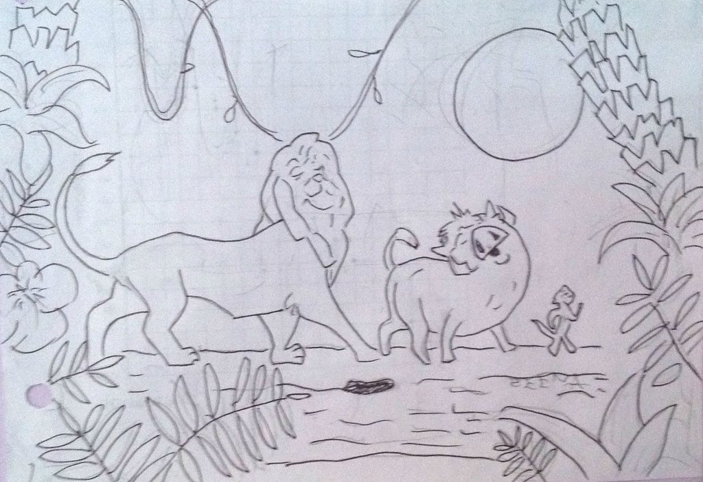 1024x702 Lion King Pencil Drawing By Polka Dot Elephant