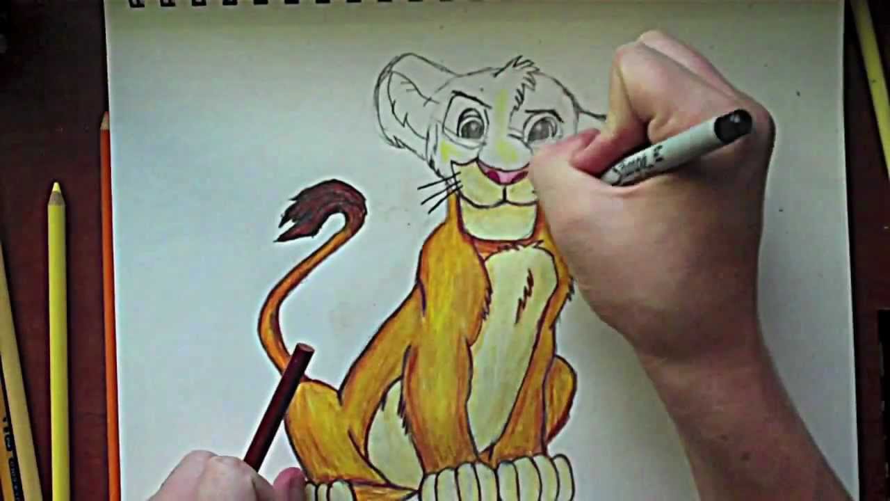 1280x720 The Lion King Simba Drawing