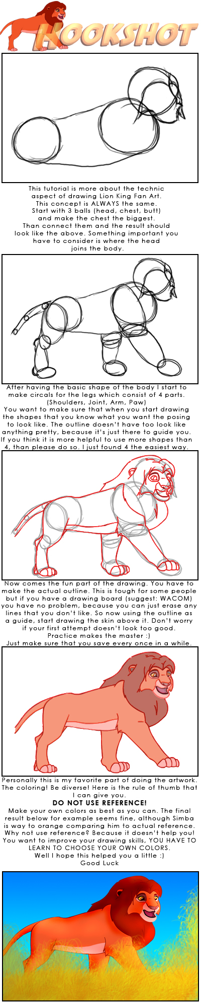 400x2000 Lion King Drawing Tutorial By Hookshot