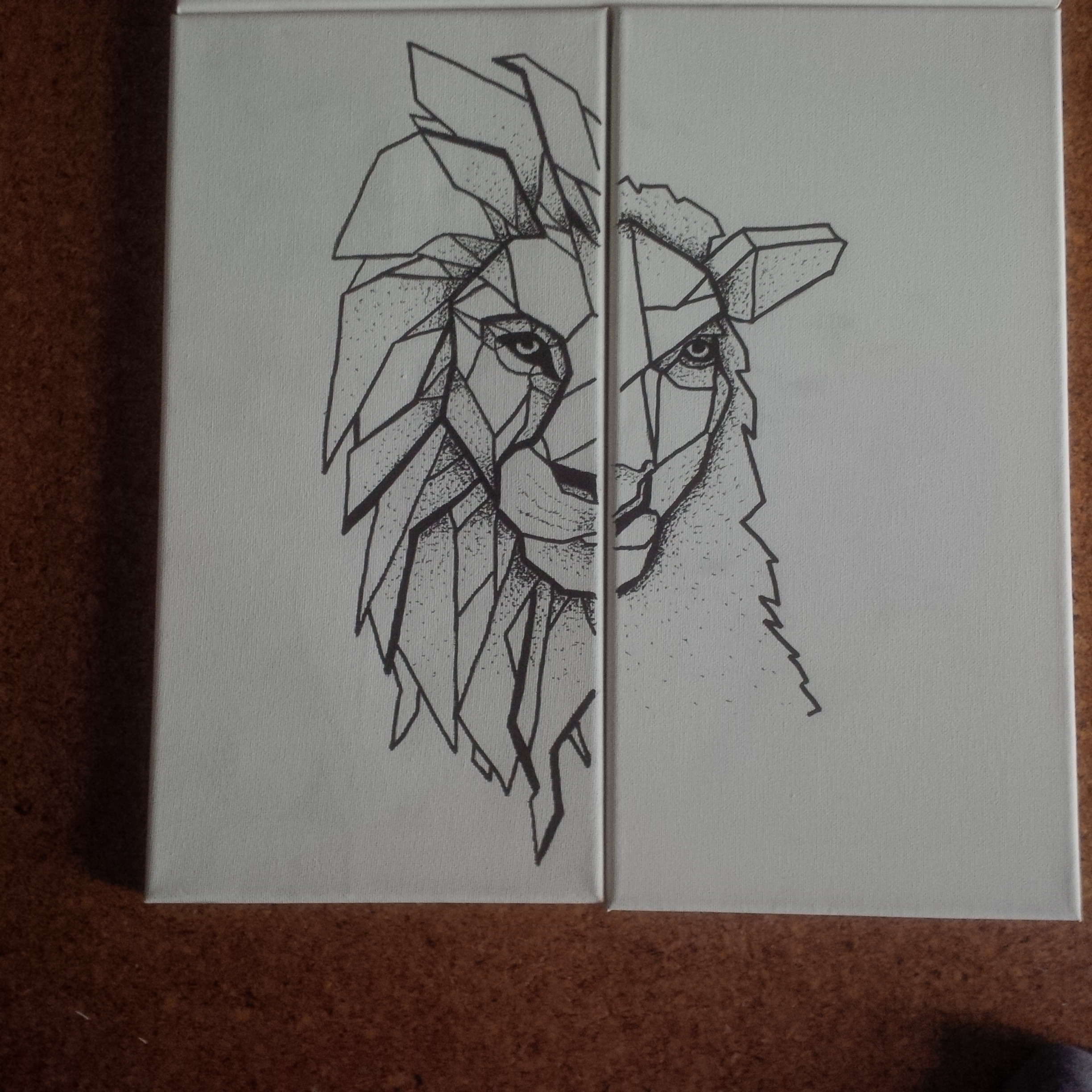 2448x2448 Lion And A Lamb Drawing