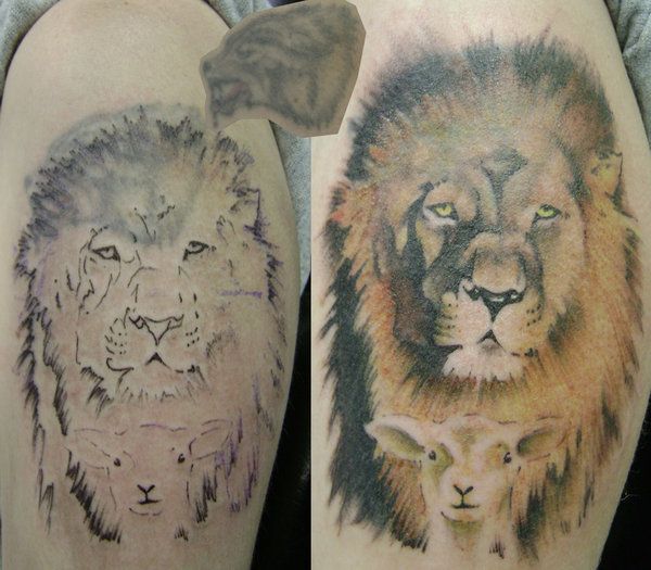 600x525 Lion And Lamb By Dreekzilla On Lion And Lamb Tattoo