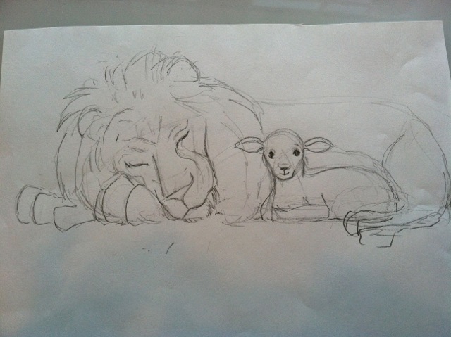 640x479 The Lion And The Lamb April Heather Art