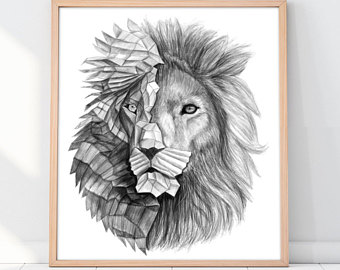 340x270 Lion Portrait Etsy