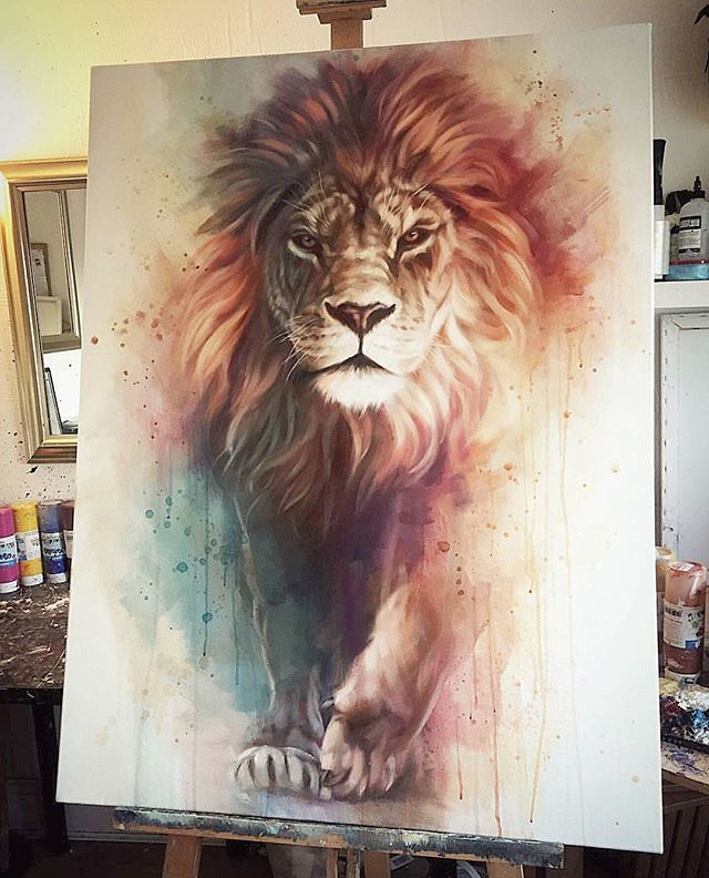 640x792 Powerful Lion Painting By @benjefferyartist What Do You Think