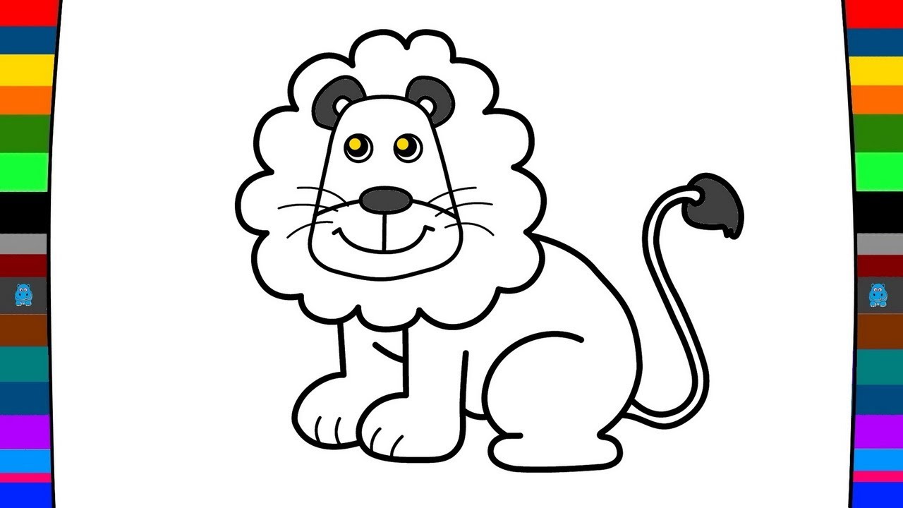 1280x720 Animal Coloring Pages How To Draw A Lion Drawing And Coloring