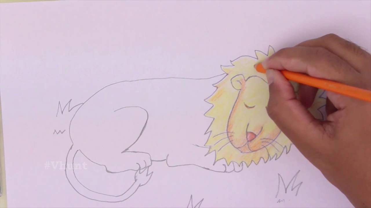 1280x720 How To Draw A Sleeping Lion Kids Fun Activities