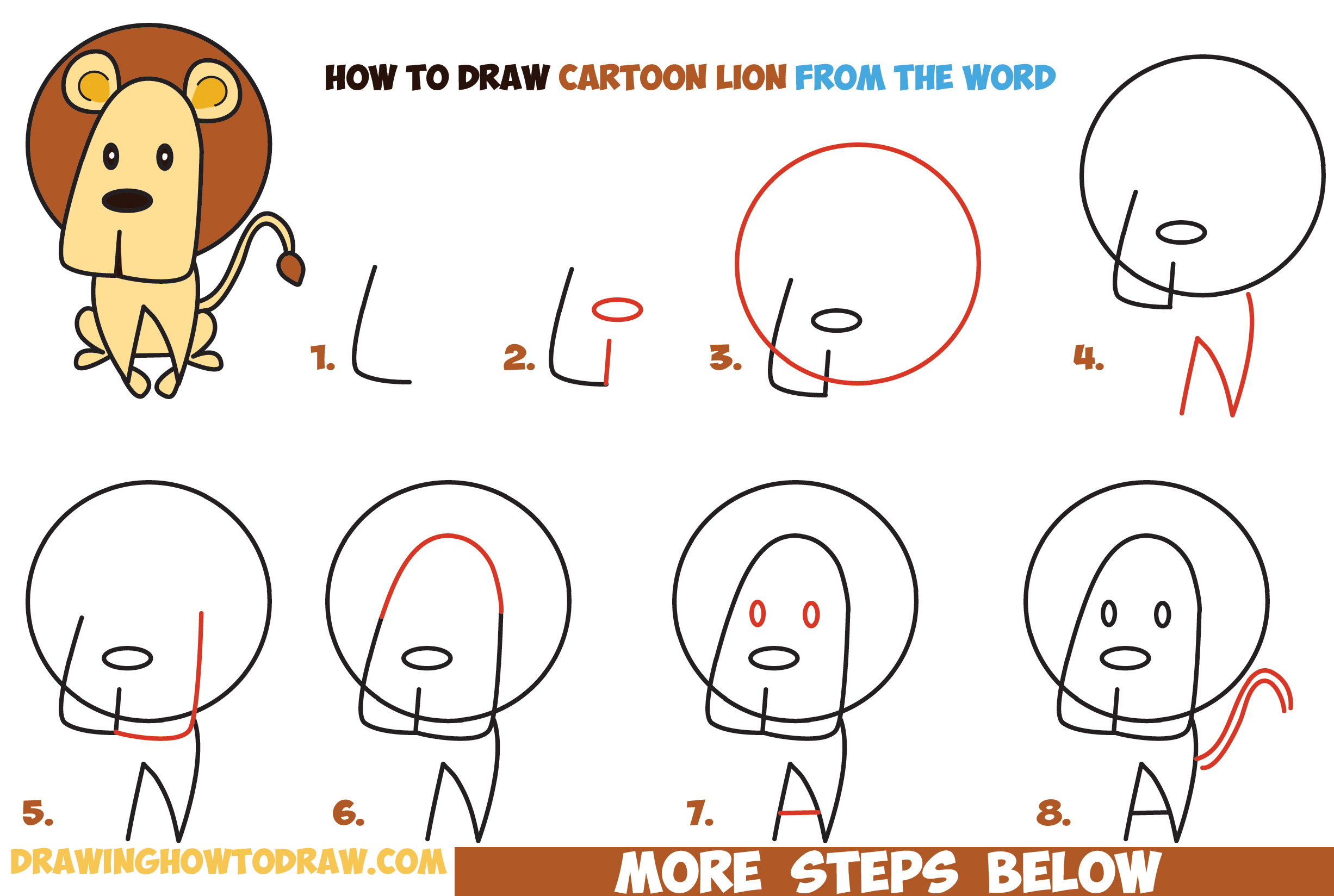 2453x1648 How To Draw A Cartoon Lion